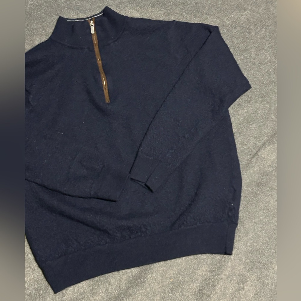 Peter Millar Merino Wool Blend Quarter Zip Pullover Sweater - M - Picture 5 of 11